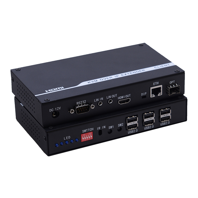 Bezztrátový KVM Over IP HDMI Optical Network Extender